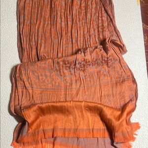 Orange Animal Print Scarf